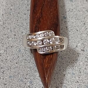 Firm Final Price!*3 Row Channel Set Cz Band(9)